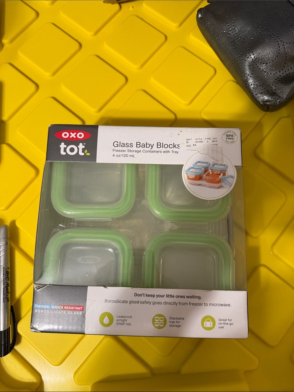 Oxo got Glass Baby food containers- Green Lid